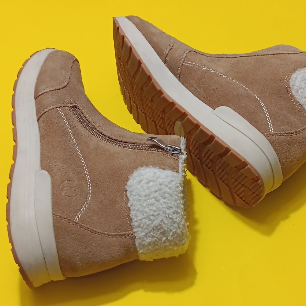 LAND'S END Women's Tan Ankle Boots - 7.5B